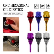 Motorcycle CNC Aluminum Alloy Oil Dipstick Accessories Engine Oil Dipstick Filler Cap Plug for GY6 B