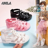 AMILA รองเท้าแตะเด็กหญิง สาวโรมันรองเท้าโบว์เกาหลีรองเท้าเจ้าหญิง รองเท้าแตะโรมันสไตล์เกาหลี  ร้องเท้าเด็กผญ