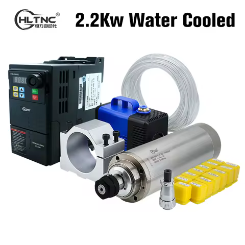 HLTNC 2200W 2.2KW 220V AC ER20 Water Cooling Spindle Motor Kit With HS320 3Ph 400Hz Output Inverte V