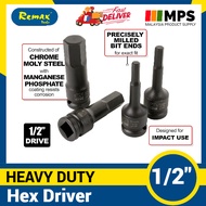 Remax Impact Hex Impact Bit Socket Allen Key Socket CR-MO Steel 1/2" Dr