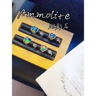 💯Ready Stock‼️ Genuine Batu fossil ammolite s925 ring cincin 加拿大 斑彩石 925纯银戒指