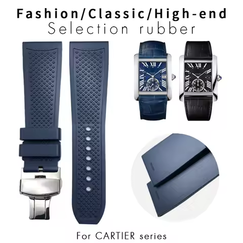 20mm 21mm 22mm 23mm 24mm Rubber Silicone Watchband Fit for Cartier Tissot Casio Certina Breitling Wa