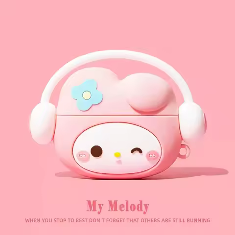 For Airpods 1 2 3 4 Pro Pro 2 Pro 3 Hello Kitty Kuromi Melody Cute Music Silicone Earphone Case Fash