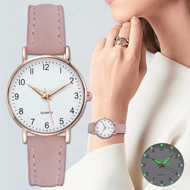 [ Stock ] INS Style Luminous Wristwatches Fashion Casual Leather Strap Quartz Watch R Women Small Dial Watch Simple Dial Quartz Wrist Watches