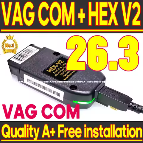 Newest V26.3 VAG COM Interface For VAG HEX V2 VW-AUDi Professional Scan Code Upgrade Hardware AUTO C