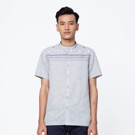 Edwin Baju Koko Pria Pendek Yaz Blue Grey Muslim Regular Fit Shirt