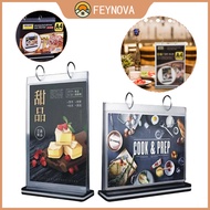 Clear A4 Restaurant Menu Display Holder Multi-Page Turning Page Stand