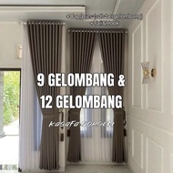 GERUSANBUPLAS Blackout Curtains 9 Waves 12 Waves plain curtains premium saffron fiber already steame