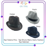 Men's Fedora Hat - Fashion Striped Bruno Mars Hat - Contemporary Hat