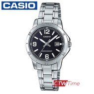 Casio Standard นาฬิกาข้อมือผู้หญิง สายสแตนเลส รุ่น LTP-V004D-1B2UDF (หน้าปัดสีดำ)
