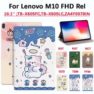 For Lenovo M10 FHD Rel 10.1'' Brand new Cute Bunny Cat High Quality Case M10 FHD Rel TB-X605FC,TB-X605LC,ZA4Y0079IN,TB-X605M Tablet PC Case PU Leather Vertical Flap Lenovo M10 case