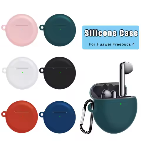 For Huawei Freebuds 4 Soft Silicone Case with Keychain Anti-fall Shockproof Sleeve Protective Cover 