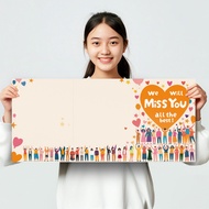Super Large Trifold Bid Farewell Greeting Card for Team Group Class Colleague 66 x 30 cm