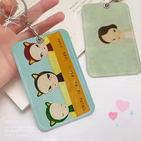 Yoshitomo Nara Badge Holder Keychain For Bank Business Work Card Holder Student Card Protective Case