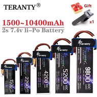 2S Lipo Battery 7.4v 1500mah 1800mah 2200mah 2700mah 3000mah 3300mah 4200mah 5200mah XT60/T RC Helic