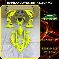 RAPIDO COVER SET RS150R/RS150 V1 WINNER 150 (23) LEMON ICE YELLOW (STICKER TANAM/AIRBRUSH) COVERSET