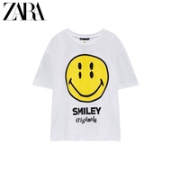 😋เสื้อยืดคุณภาพดี เสื้อยืดโอเวอร์ไซส์Zara T-shirt camiseta smiley® happy collection แท้%S-5XL