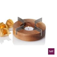 AdHoc Tuto Wooden With Stainless Steel Teapot and Food Warmer Ø14.5xH5.5cm