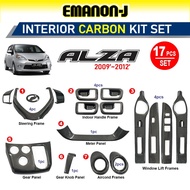 Perodua Alza 2009 - 2012 Carbon Fiber 17PCS Interior Decoration Accessories Frame Cover