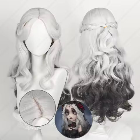 Game Ada Mesmer Everlasting Night Cosplay Wig 66cm Long Gradient Curly Wigs Heat Resistant Synthetic