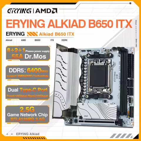 ERYING B650i Motherboard ITX Supports AMD Ryzen 7000/8000/9000 Series CPU Socket AM5 Dual Channel DD
