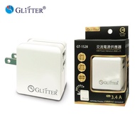 GLITTER 3.4A TYPE-C+USB Dual-Hole Folding Charger USB TYPE-C Travel USB Charger Fast Charger Type C