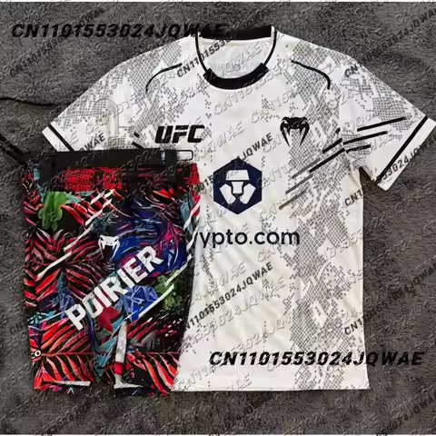 UFC Top Fighters Dustin Poirier Combat Fighting Event Tee Shorts Men Breathable Jersey Wrestling Run