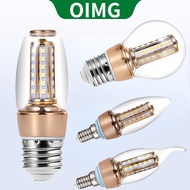 OIMG LED Light Bulb, E14,E27, Gold/Silver, 85-265V, 8W, Flat Head/Pull Tail/Sharp Bubble/Round Bubbl