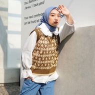 VINTAGE VEST KNITTED VEST Wanita PREMIUM PATTERNED KNITTED VEST/