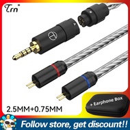 TRN T3 PRO สายเคเบิลสำรอง8 Core สายเคเบิลเงินแท้2.5/3.5มม. พร้อมตัวเชื่อมต่อ2PIN Mmcx/ สายสายหูฟังอั