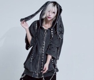 地雷系 Reflem 短袖兔耳外套 Denim Hoodie with Bunny Ears and Chains