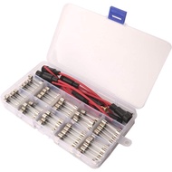 5 unit Pemegang Fius AGC 6x30mm Jenis Skru Sejajar dengan wayar 16 AWG + 100 unit Fius Kaca Cepat Pe