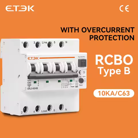 ETEC Type B RCBO Residual Automatic Circuit Breaker 10KA 2p 4P 32a 40a 63a Over Current Leakage Prot