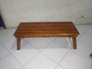 Meja lipat kayu jati untuk belajar / ngaji laptop komputer printer dan lain-lain. lesehan lantai. da