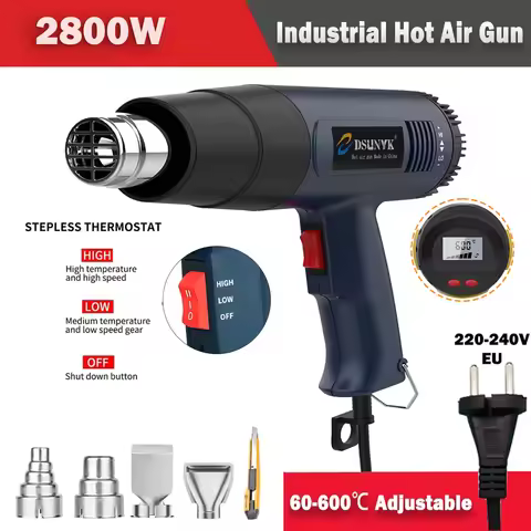 2800W Construction Thermal Dryer 220V Heat Guns Soldering Tool Temperature Adjustable Revair Hair Dr