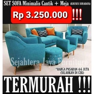 SET Sofa Minimalis Cantik / Sofa Retro Informa IKEA Minimalis + Meja