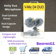 Used Deity V-Mic D4 Duo Microphone Mini Portable Voice Recorder Dual Cardioid Interview Mic for Vlog