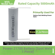 Power Type 21700 Lithium Battery 5000mAh