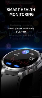 2023 新款 健康 智能手錶 高清 1.32寸屏 無創血糖 PPG+ECG心電圖 血壓 血氧 體温 心率 健康檢測 A1 智能分析遠程報告 男女用 智能手環 智能手表 Smart watch 安卓 IOS