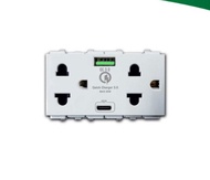 NANO เต้ารับ เต้า USB เต้ารับชาร์จ 5V 2.1A / 2.4A ( รองรับระบบชาร์จไว ) - มี 2 สี ขาว และ ดำ - เก็บเ