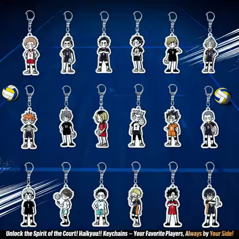 Anime Keychain Haikyuu Volleyball Shoyo Hinata Tobio Kageyama Acrylic Layered Keychain Accessories A