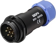 WEIPU Round connector IP68, screw lock, in-line plug 7-pin for cable diameter 7-12 mm, solder connec