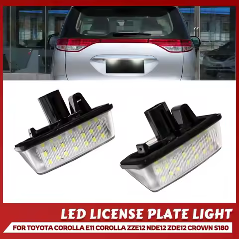 2Pcs LED License Plate Light for Toyota Corolla Crown S180 Noah Voxy Starlet EP91 Previa ACR50 GSR50