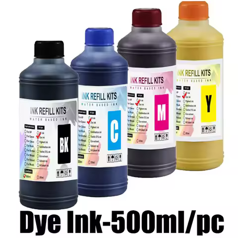 500ML Universal Dye Ink Refill Kit For Canon HP Epson Brother Printer Cartridges 301 302 304 305 664