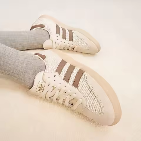 Adidas Originals Samba OG Soft Comfort Thin Sole Durable Low Top Skate Shoes Unisex Beige Casual Sne