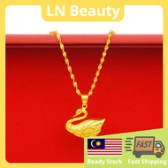 [ LN Beauty ] Ready Stock 24K Gold Lantai Leher Emas Angsa Kalung Wanita Fashion Women Necklace Swan