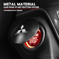 For Mitsubishi Eclipse Cross Car Push Start Button Cover Metal Engine Start Stop Protection Cap Acce