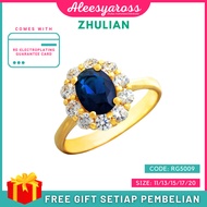 [RG5009] Cincin BATU BIRU ZHULIAN Gold Plated Ring Jewellery Cincin Zhulian Original Zhulian Ring