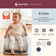 Ergobaby Evolve Baby Bouncer – 3-in-1 Rocker, Adjustable, Soft Cotton/Mesh