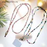 [Popularfactors] 1Pcs DIY Accessories Stylish Cute Stone Gem Mobile Phone Crossbody Straps Lanyard B